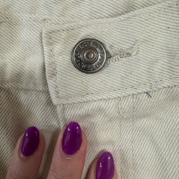 Lands' End Cream Straight Leg Jeans Classic Style - Picture 2 of 9